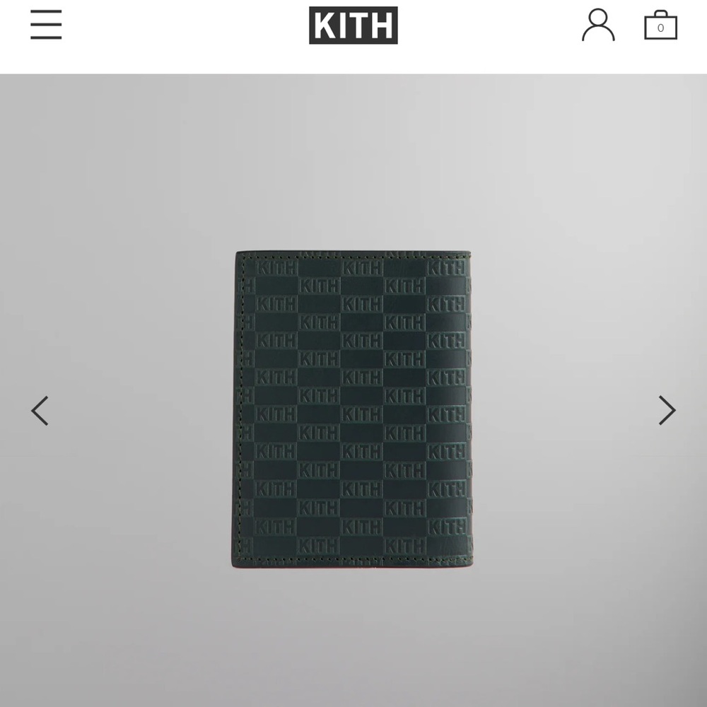 NWT Kith bifold wallet in deboss monogram in equestrian green